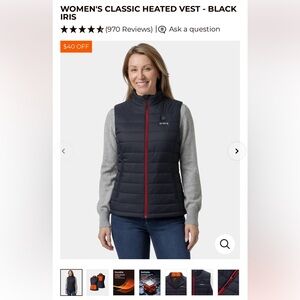 Ororo Women's Black Iris Heated Vest